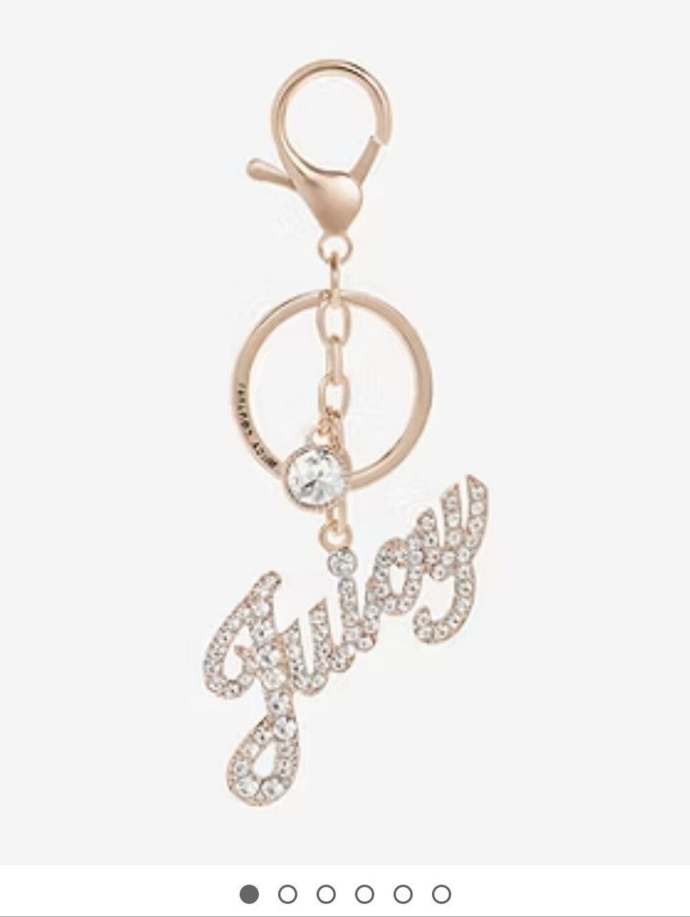 Juicy Couture Pink and Gold Logo Script Key & Card Holder Keychain